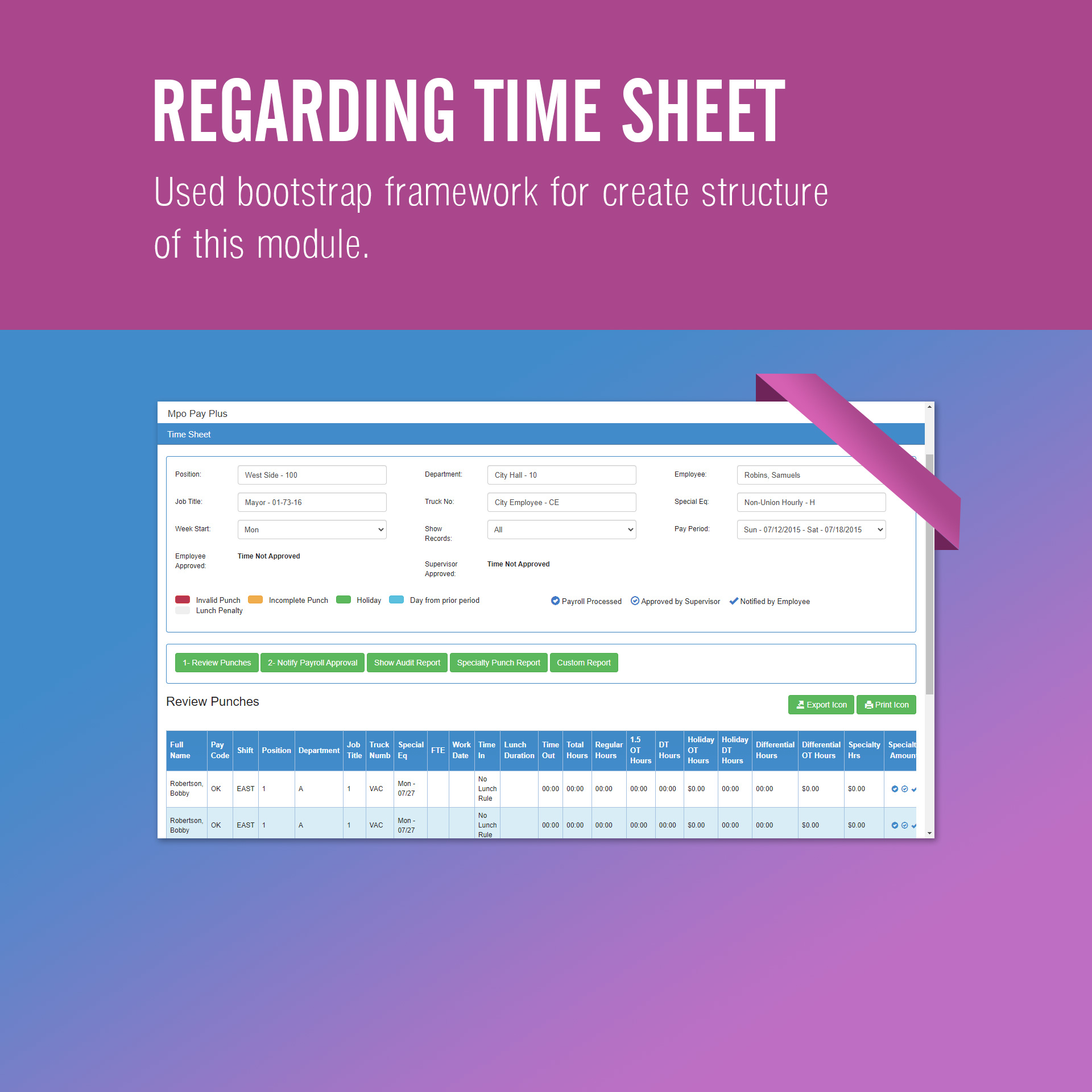 MPO Time Sheet Module